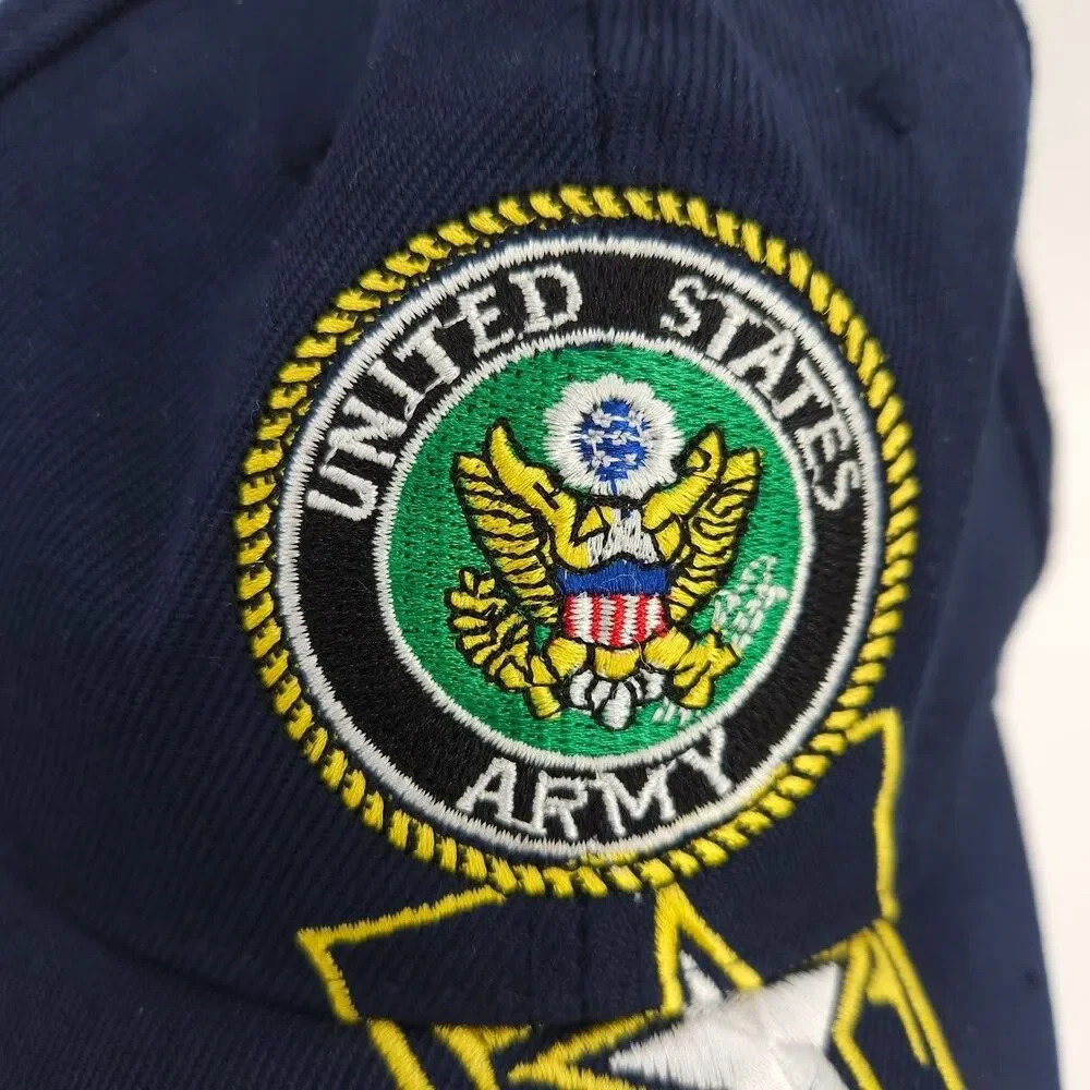 US Army Cap Navy Blue Embroidered United States Logo USA Military Hat Fits All